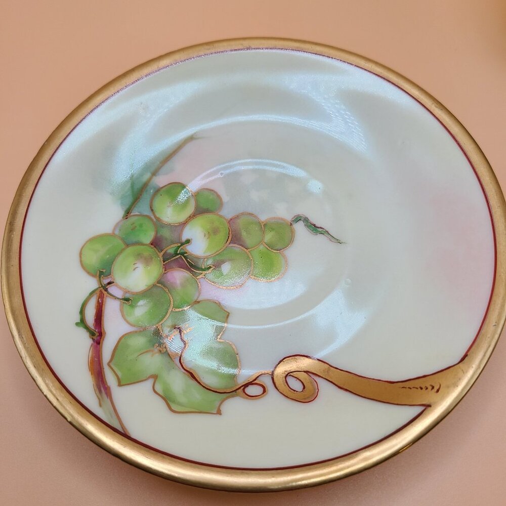 Rare Antique A. Lanternier Limoges France Cup & Saucer - Signed Duval - Picture 3 of 12